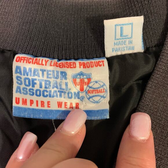 ASA Amateur Softball Association Umpire Wear V-Neck Windbreaker Jacket Men Large - Picture 7 of 8